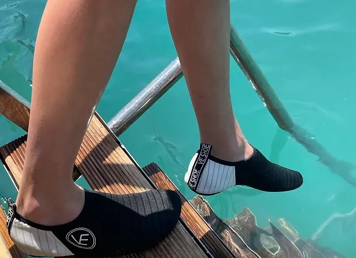 Adult 'The Classic' Black Recyclable Water Shoe with Black Sole