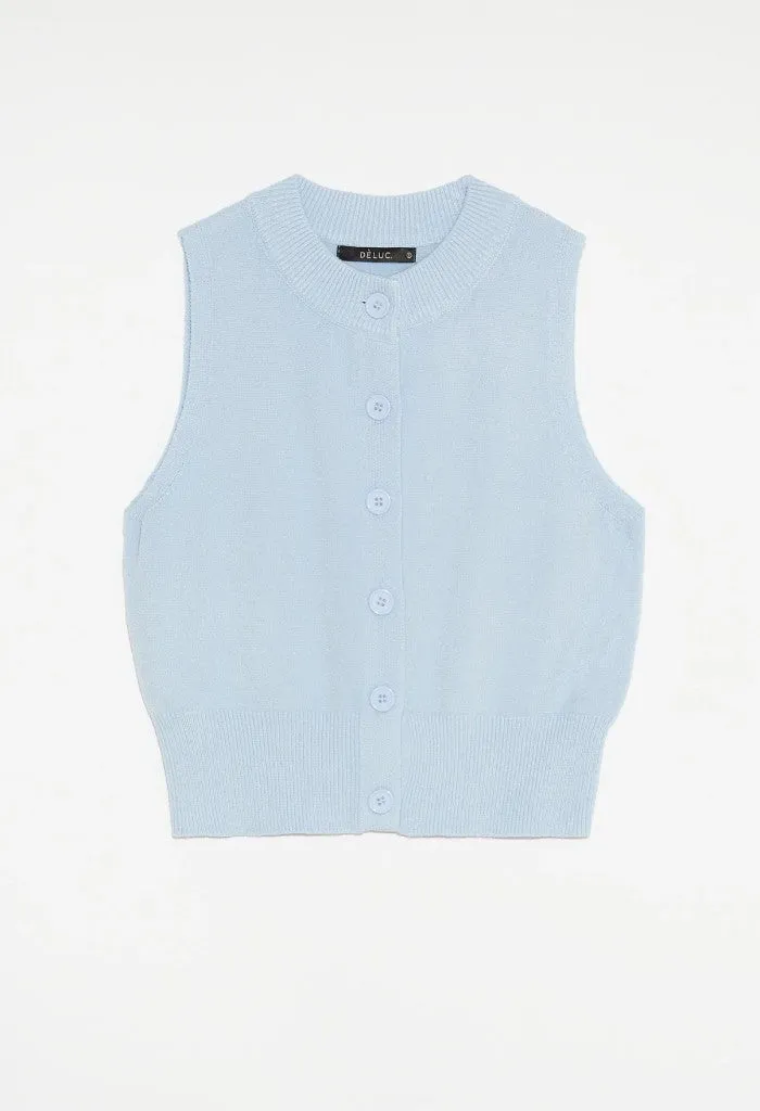 Almada Knit Vest-Sky Blue