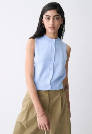 Almada Knit Vest-Sky Blue