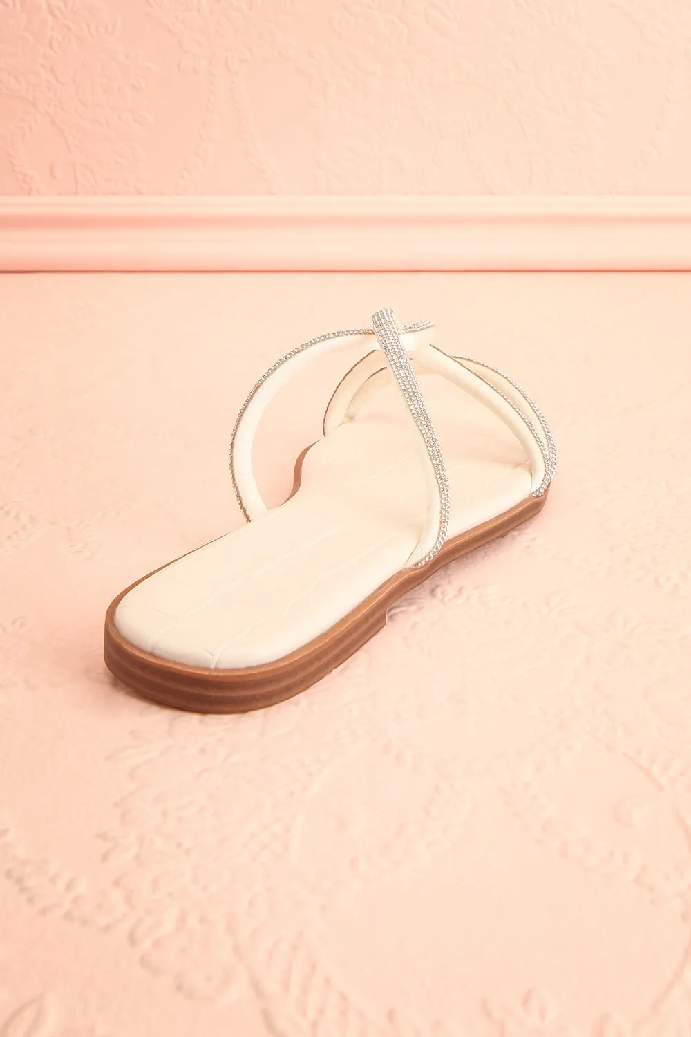 Alvera | Flat Sandals w/ Rhinestone Straps