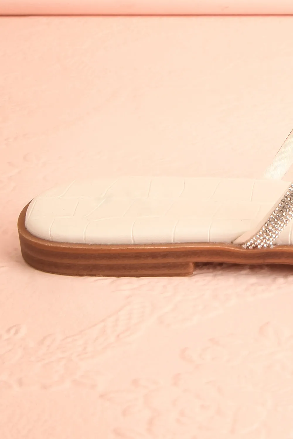 Alvera | Flat Sandals w/ Rhinestone Straps