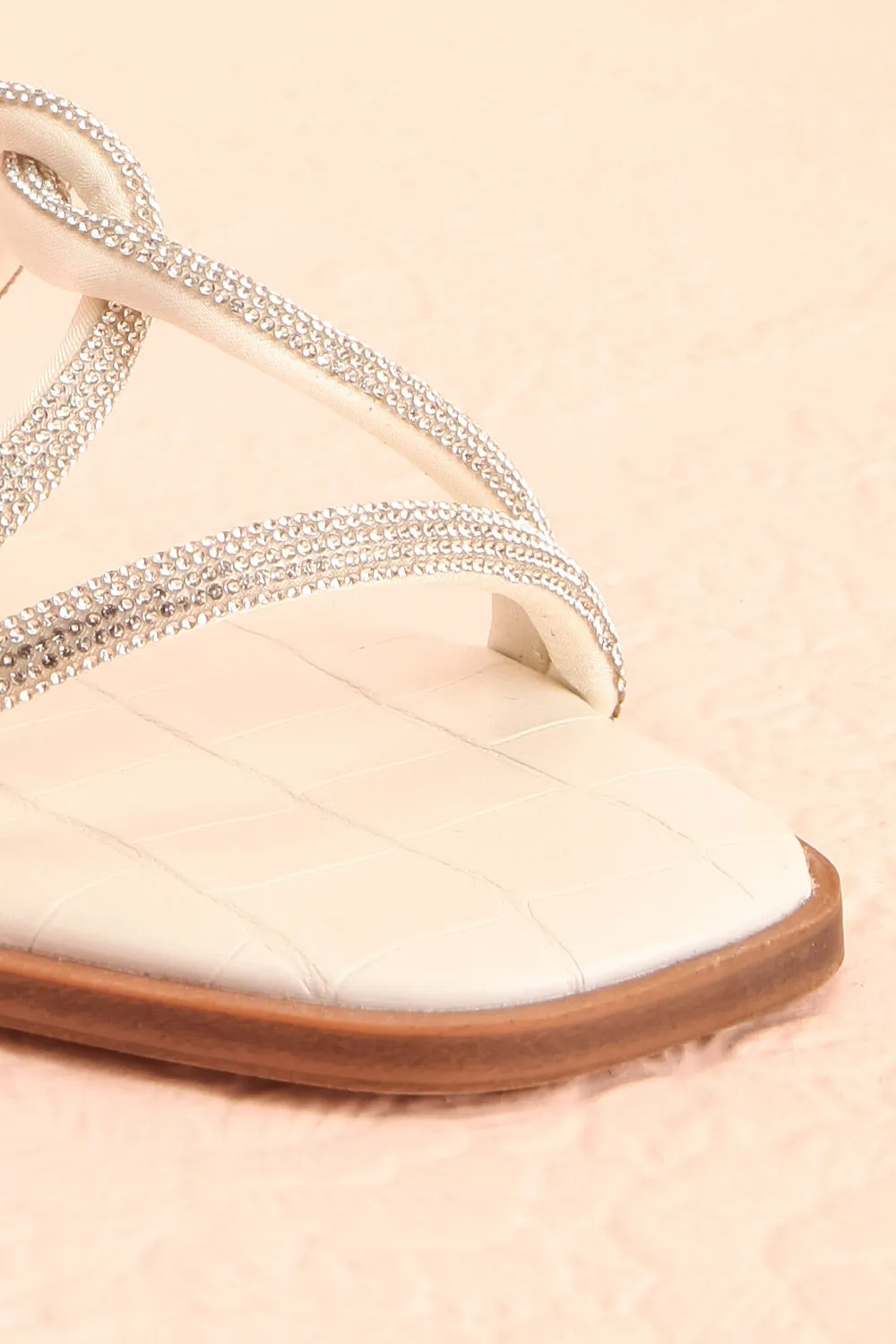 Alvera | Flat Sandals w/ Rhinestone Straps