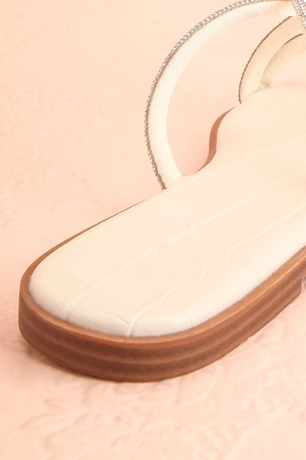 Alvera | Flat Sandals w/ Rhinestone Straps
