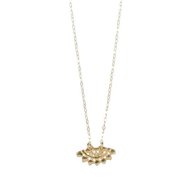 AMELIE DIAMOND FLORAL FAN NECKLACE