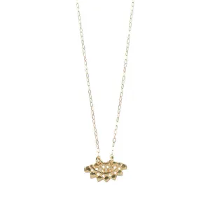 AMELIE DIAMOND FLORAL FAN NECKLACE