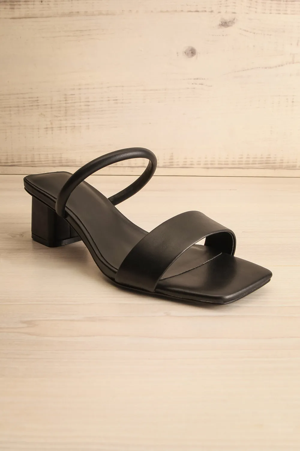 Aylmer | Black Strappy Heeled Sandals