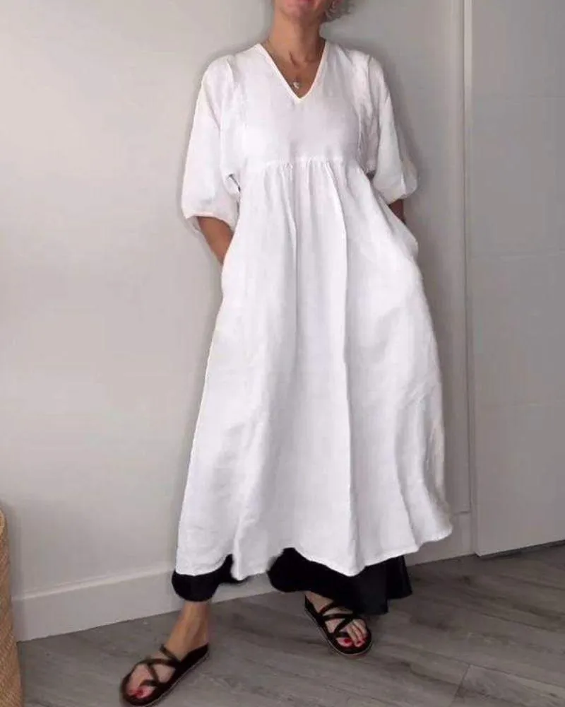 BelleGown Elegant Women's V-Neck Maxi Dress