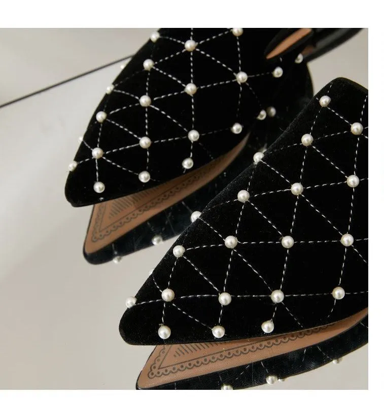 BFEI  pearl mules flat shoes sandals - Remii