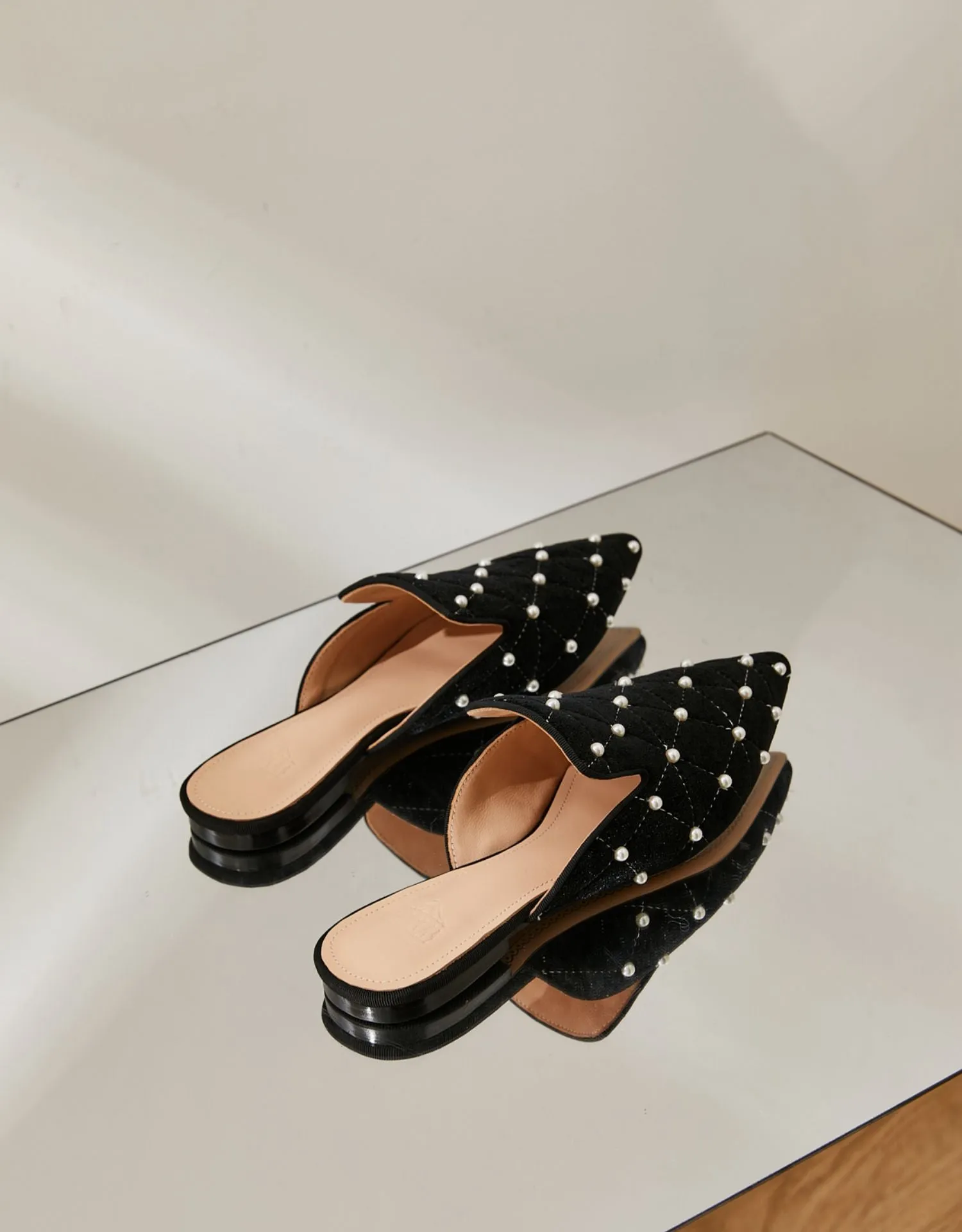 BFEI  pearl mules flat shoes sandals - Remii