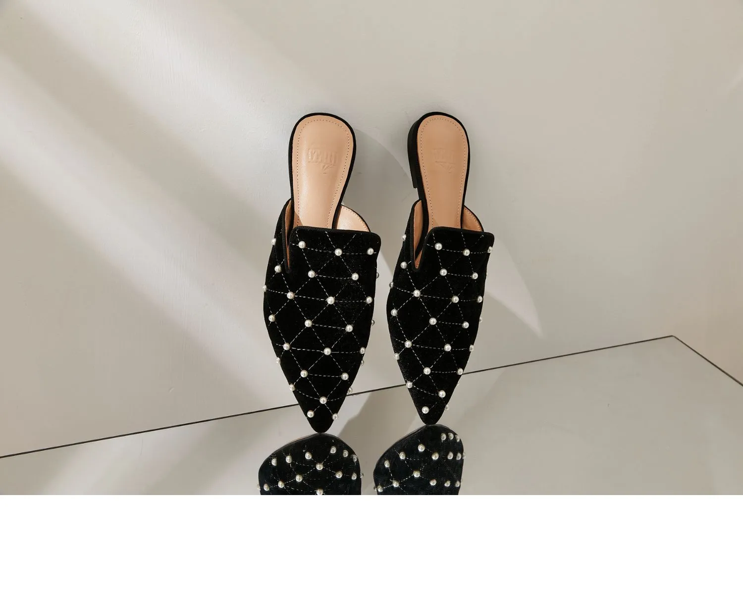 BFEI  pearl mules flat shoes sandals - Remii