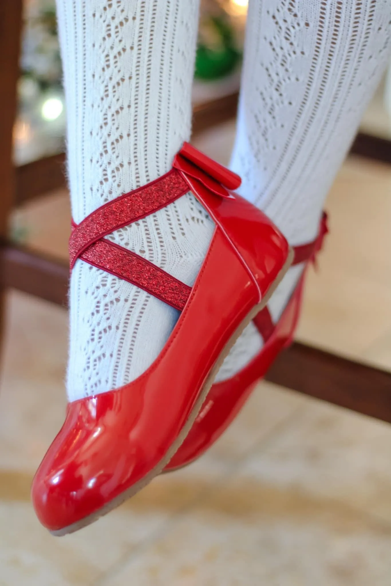 Bow Back Ballet - Red Patent Leather