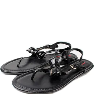 Bow Patent Leather Sandals Size 38