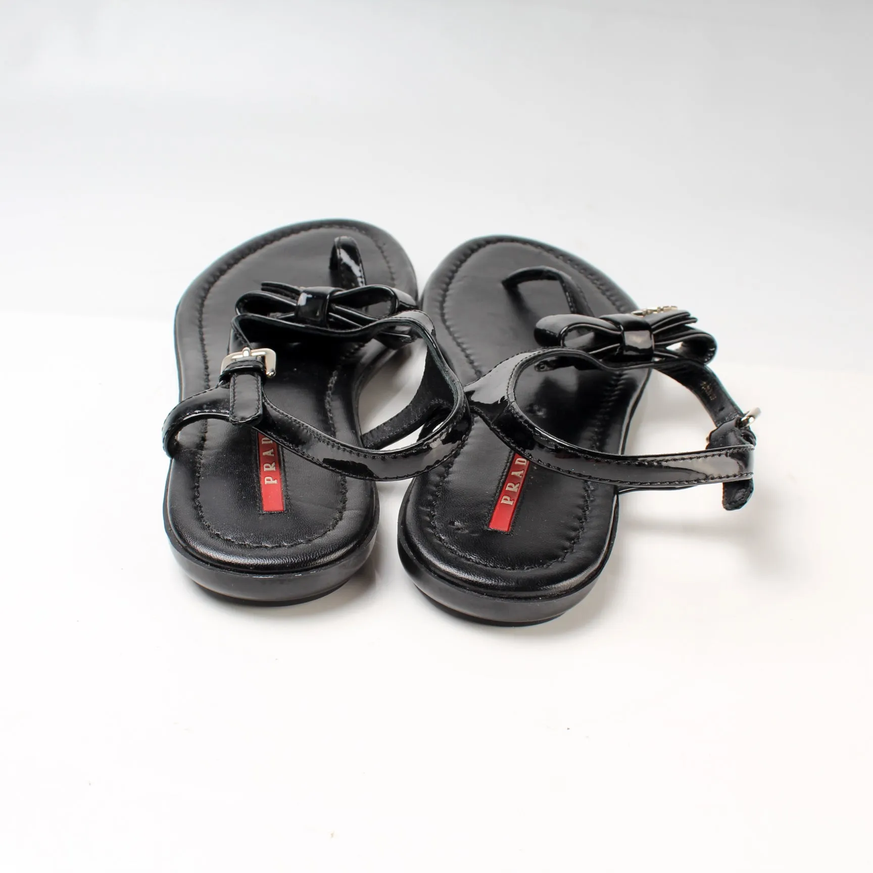 Bow Patent Leather Sandals Size 38