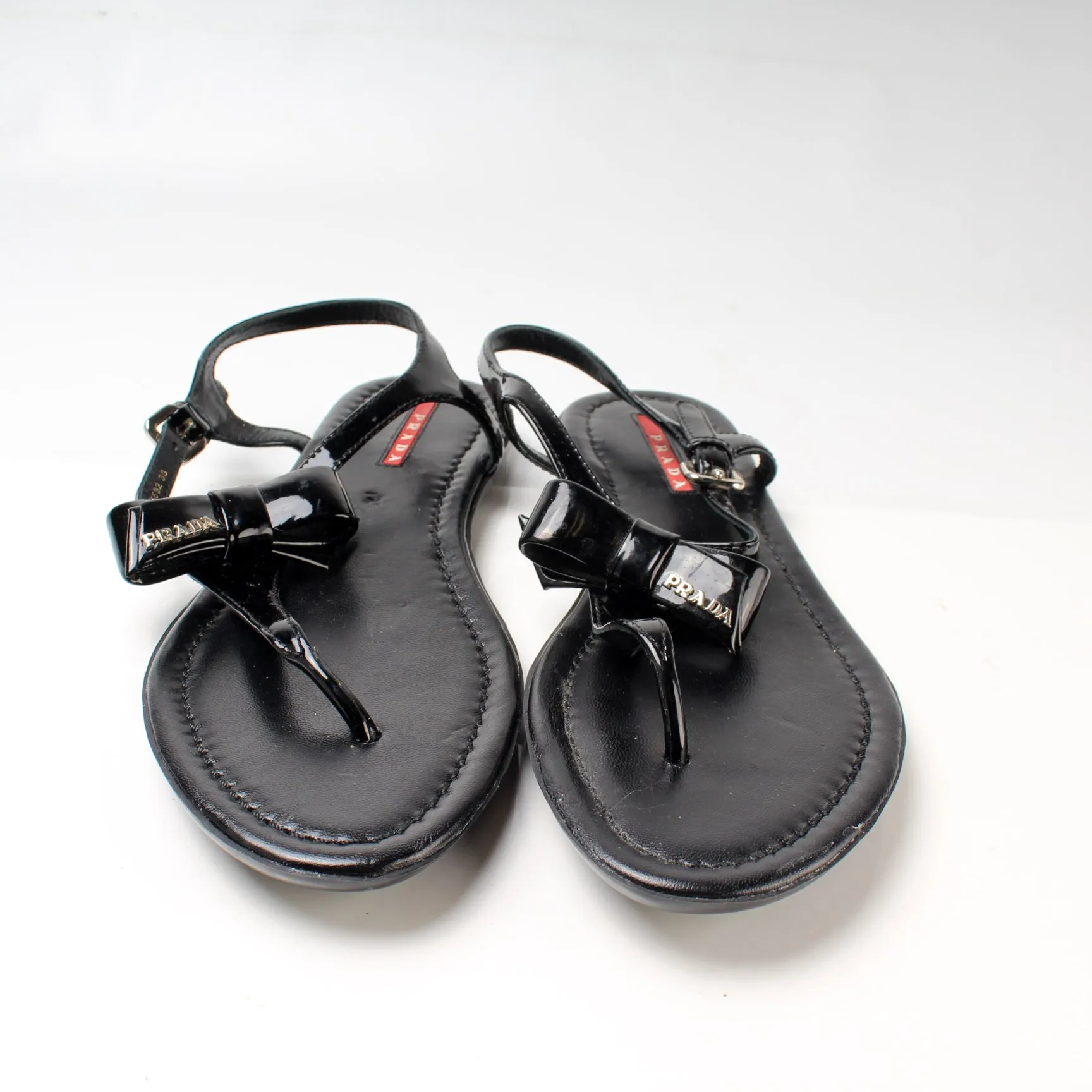 Bow Patent Leather Sandals Size 38