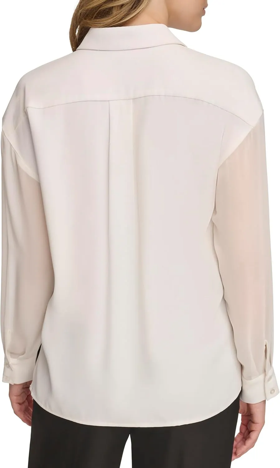Calvin Klein Women's Button Front Long Sleeve Blouse