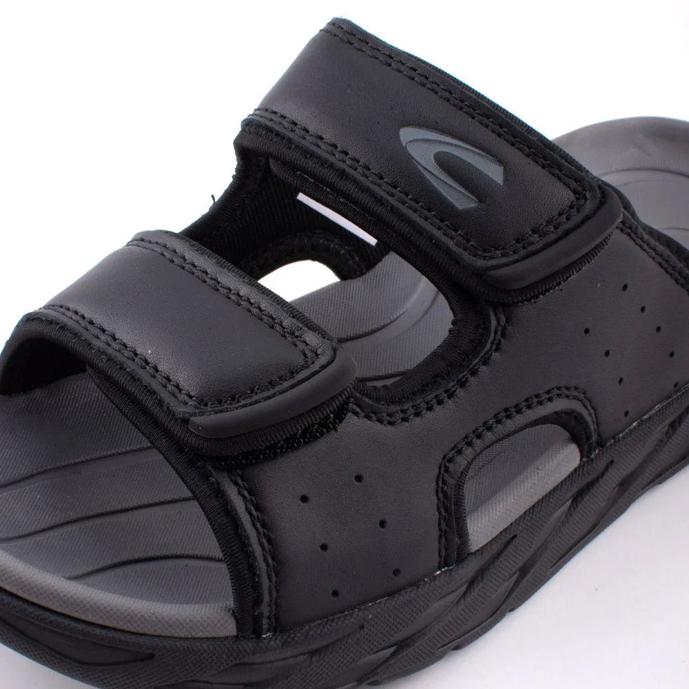 camel active Leather Easy Slip On Sandals Men Black JAXON 892407-WA1SV-1 BLACK