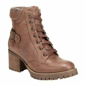 Carlos by Carlos Santana Women Gibson Ankle Boot Lace Up Tan Brown Shoes US 10 M