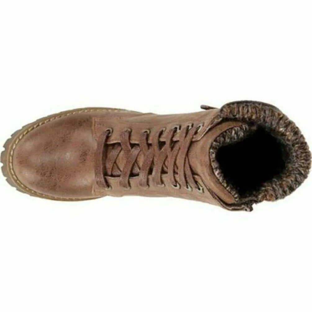 Carlos by Carlos Santana Women Gibson Ankle Boot Lace Up Tan Brown Shoes US 10 M