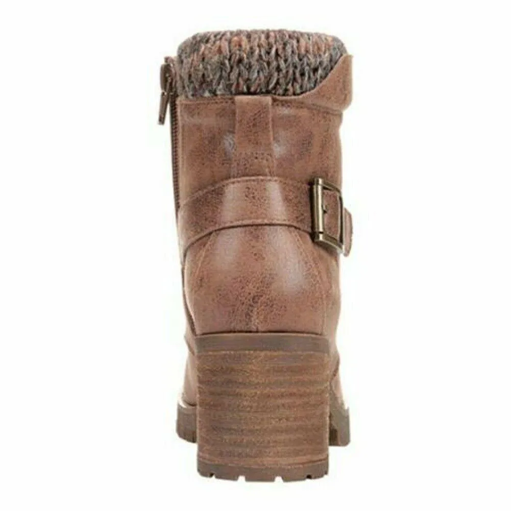 Carlos by Carlos Santana Women Gibson Ankle Boot Lace Up Tan Brown Shoes US 10 M