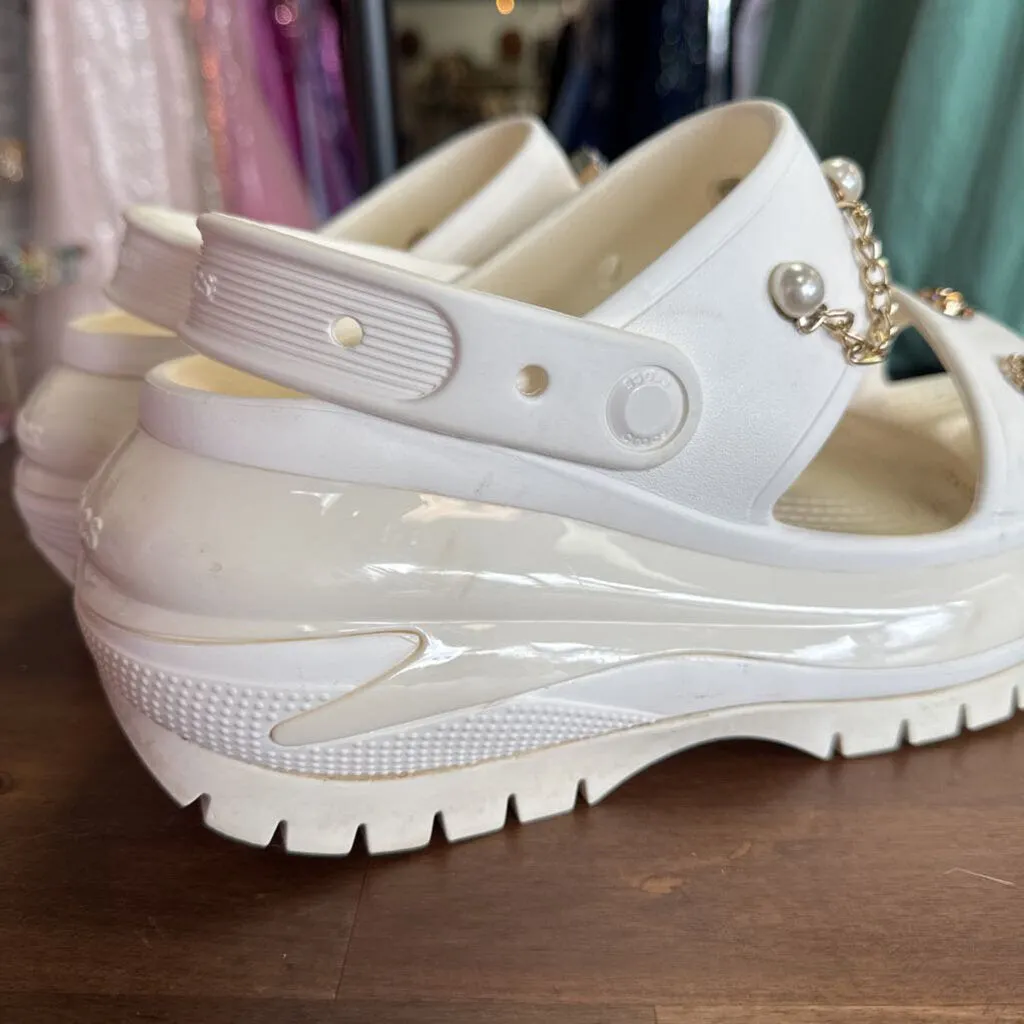Crocs Bone Mega Crush Platform Sandals With Charms 10
