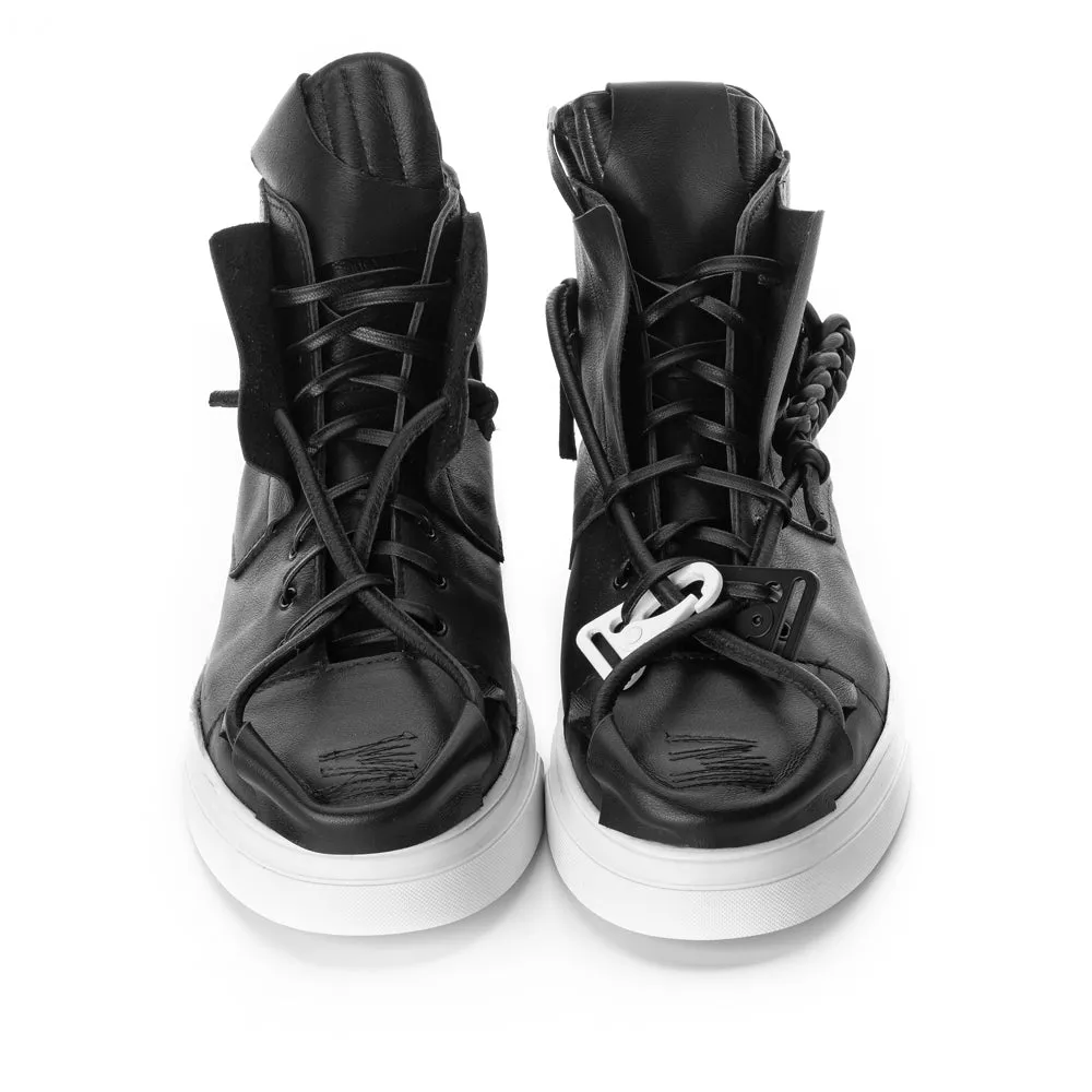 Crossroads black leather high top women sneakers