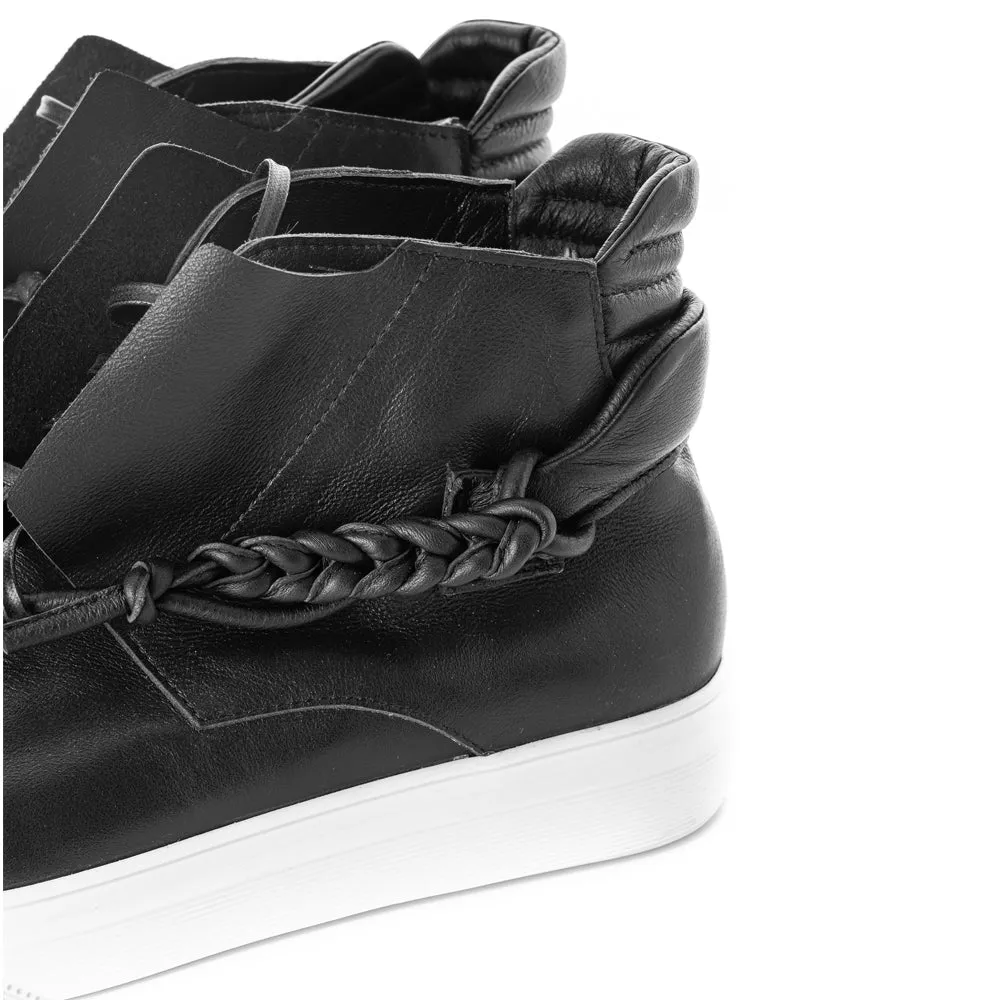Crossroads black leather high top women sneakers