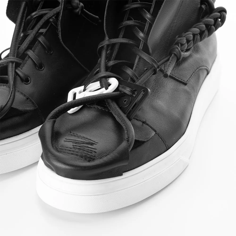 Crossroads black leather high top women sneakers