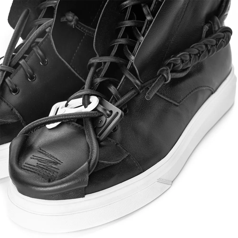 Crossroads black leather high top women sneakers