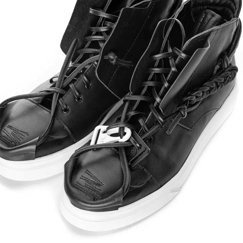 Crossroads black leather high top women sneakers