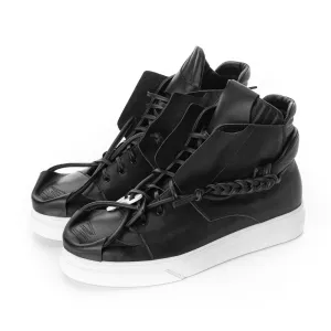 Crossroads black leather high top women sneakers