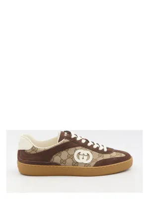 FABRIC AND LEATHER SNEAKERS