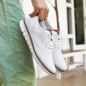 Fashion hollow breathable knitted mesh Flats Shoes