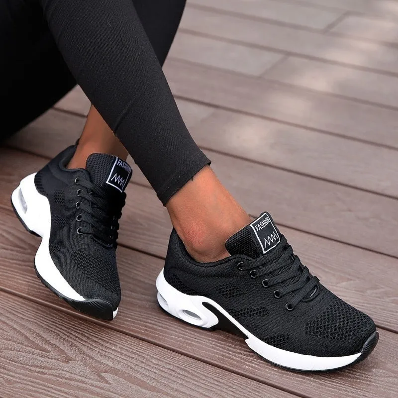 Fashion Lace Up Women Running Shoes Lightweight Sneakers Running Gym Shoes