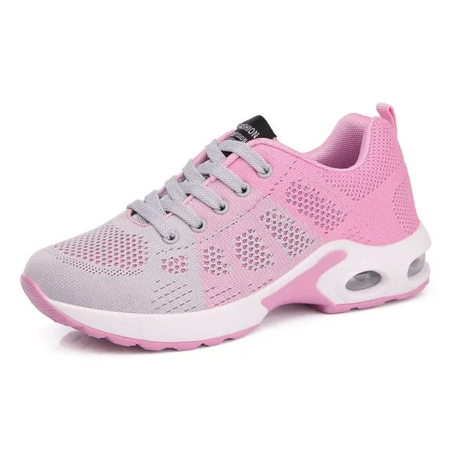 Fashion Lace Up Women Running Shoes Lightweight Sneakers Running Gym Shoes
