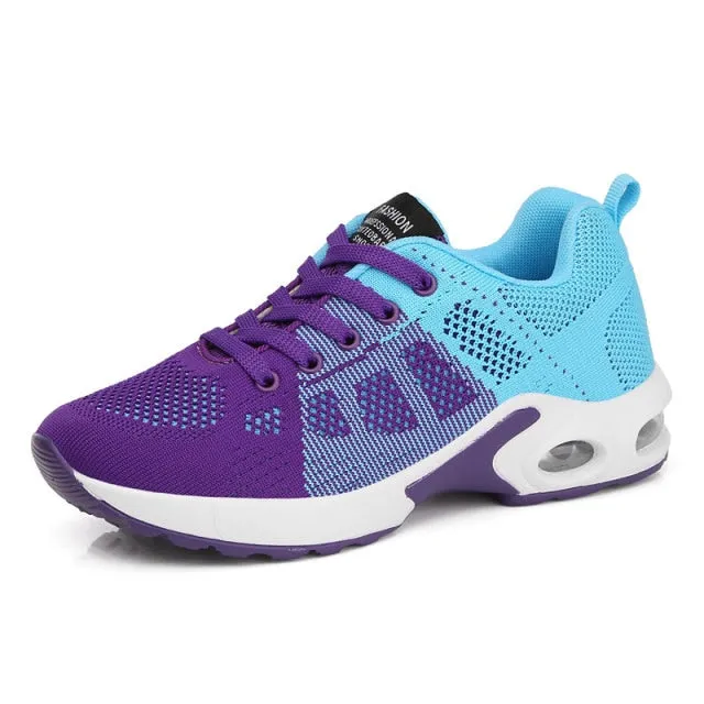 Fashion Lace Up Women Running Shoes Lightweight Sneakers Running Gym Shoes
