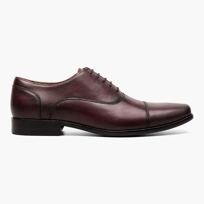 Florsheim Mens Postino Wine Red Oxford Cap Toe Leather Dress Shoes
