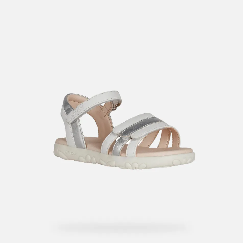 GEOX Haiti Girl Sandals White/Silver