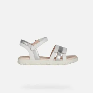 GEOX Haiti Girl Sandals White/Silver
