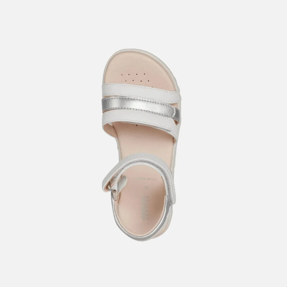 GEOX Haiti Girl Sandals White/Silver