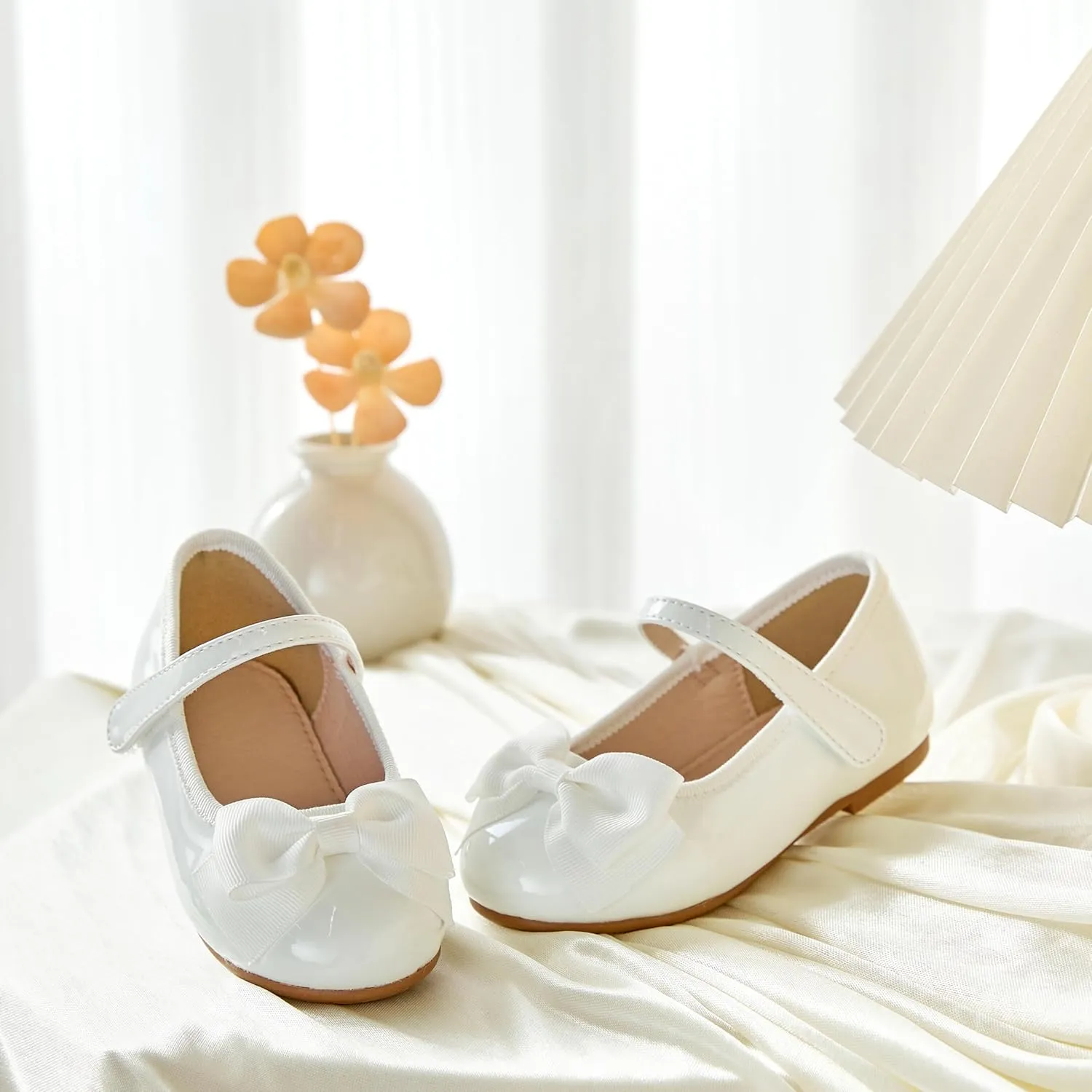 GINFIVE Toddler Girls Mary-Jane Little Girls Slip On Shoes Glitter Ballerina Flats Toddler