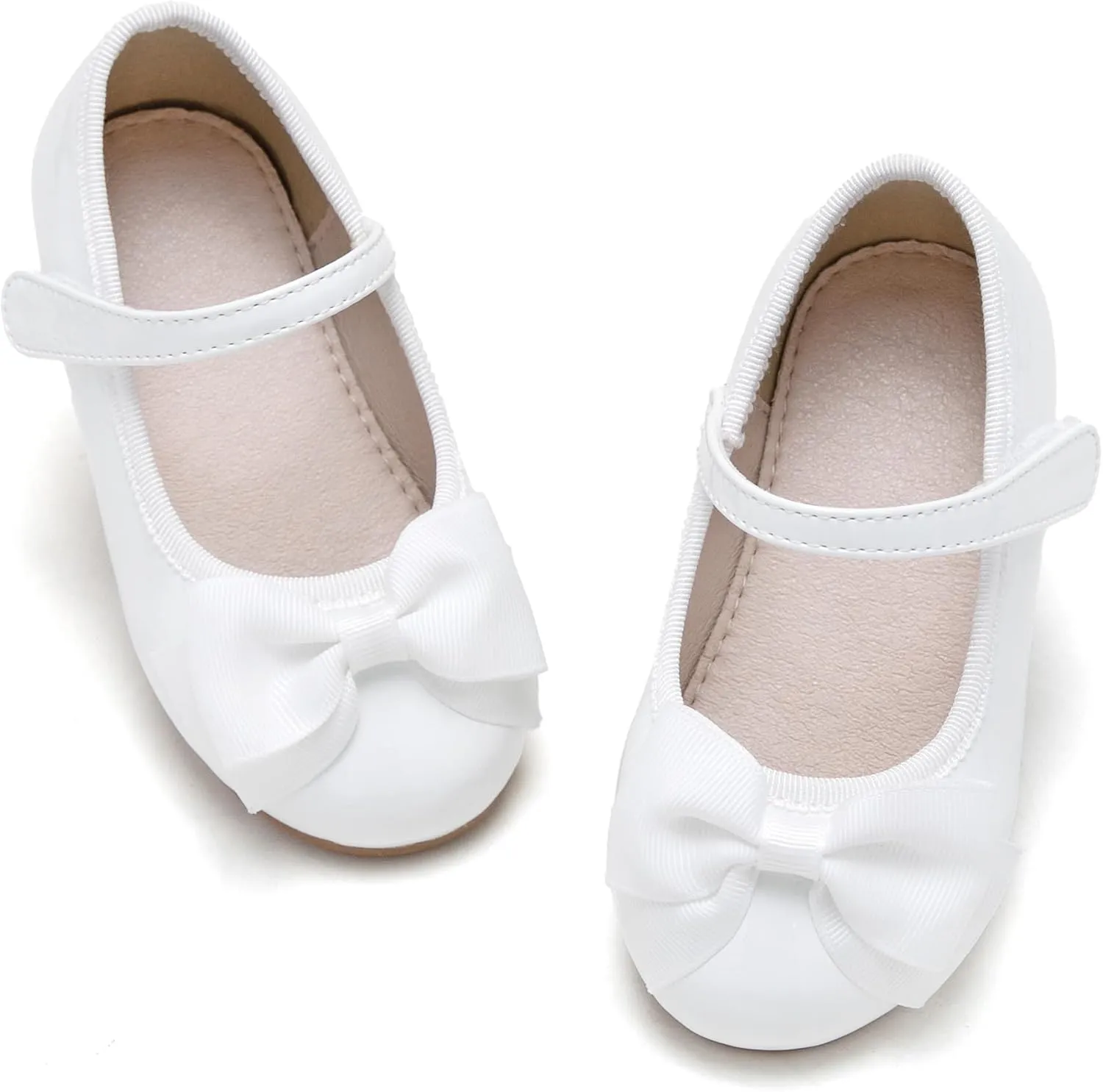 GINFIVE Toddler Girls Mary-Jane Little Girls Slip On Shoes Glitter Ballerina Flats Toddler