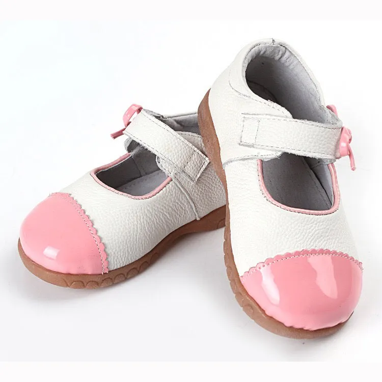 Girl‚Äôs Leather Flats Shoes w Bowtie - SQ1115