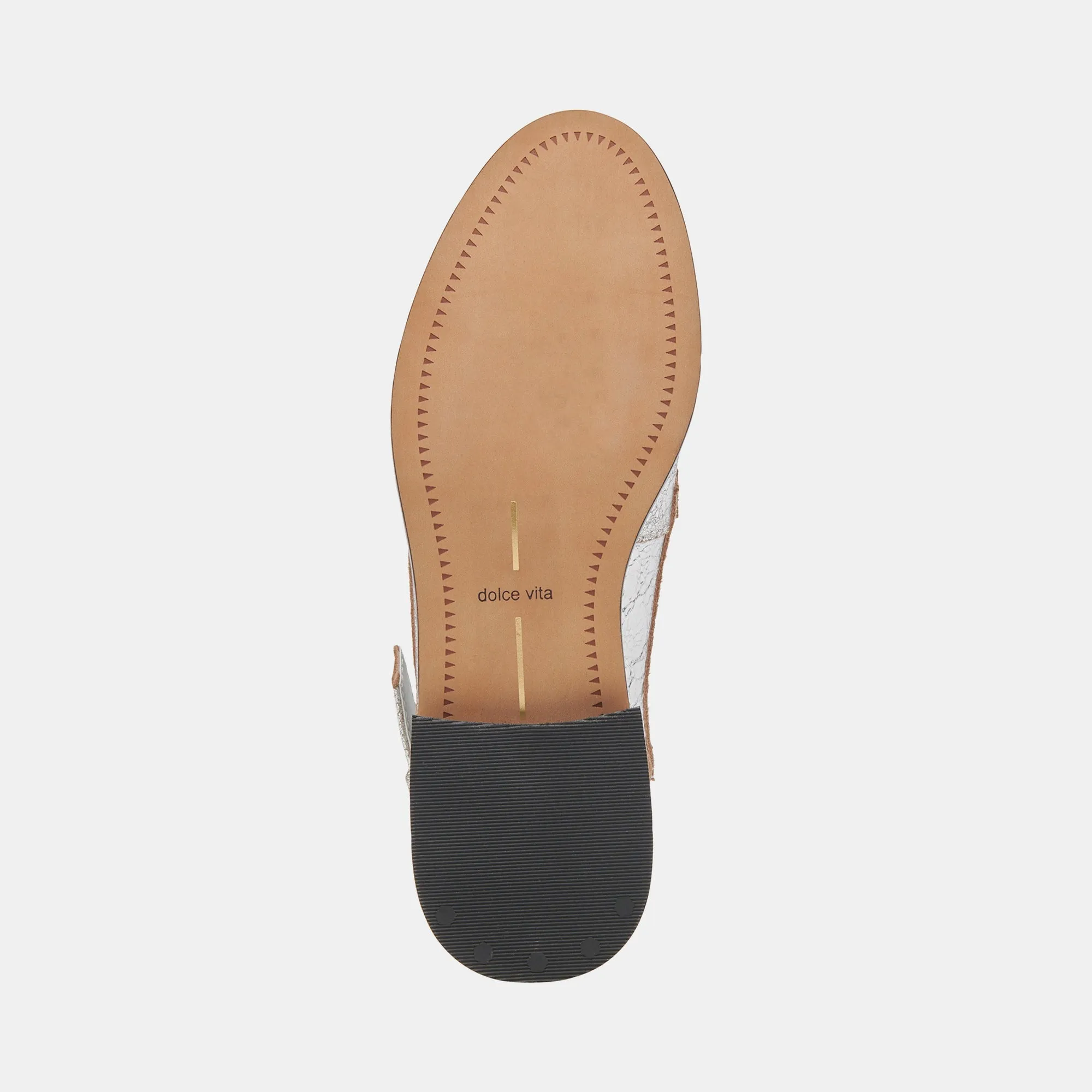 HARDI WIDE LOAFERS SILVER CRACKLED LEATHER - re:vita