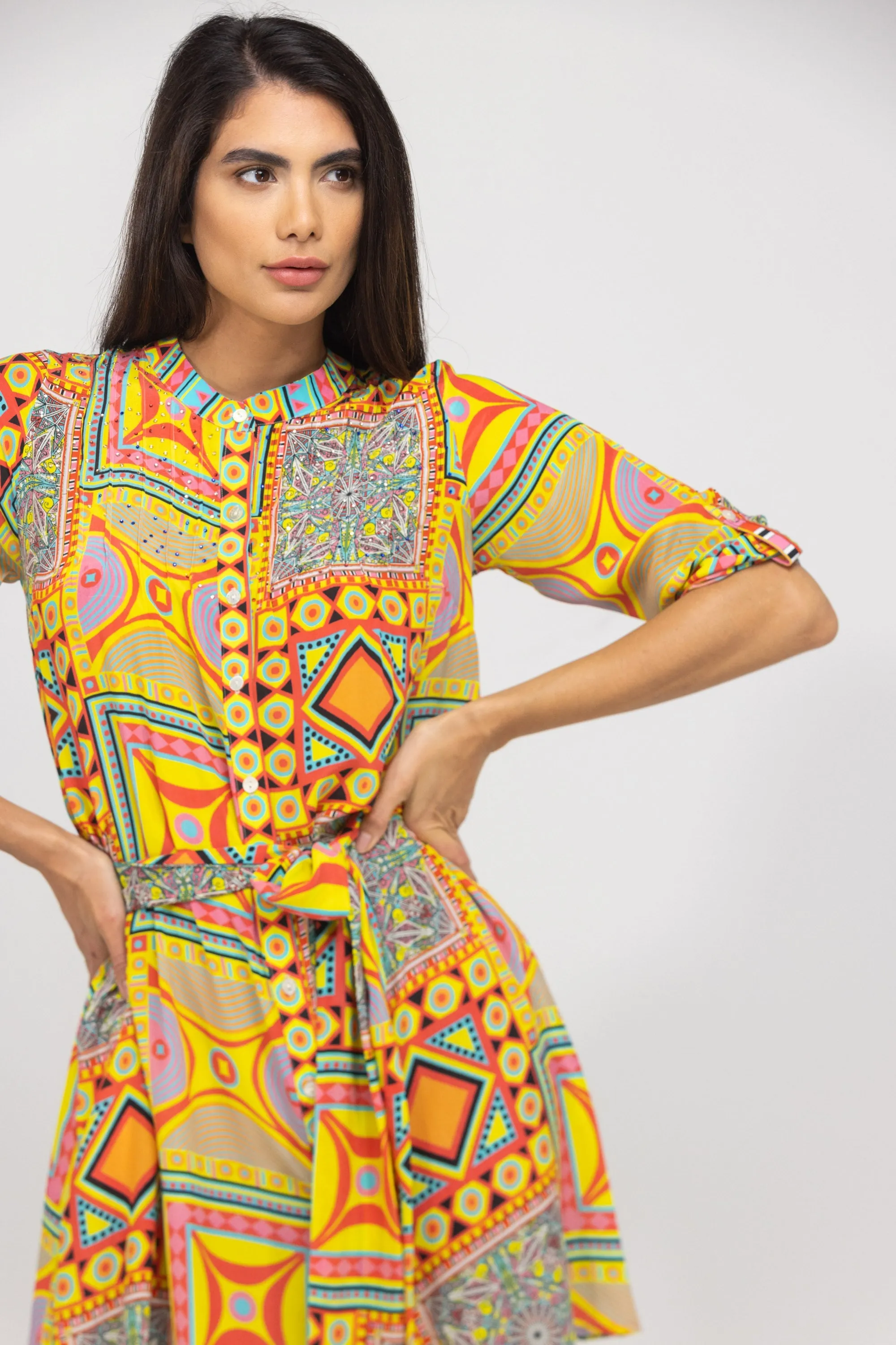 HOBART - PINTUCKS DRESS