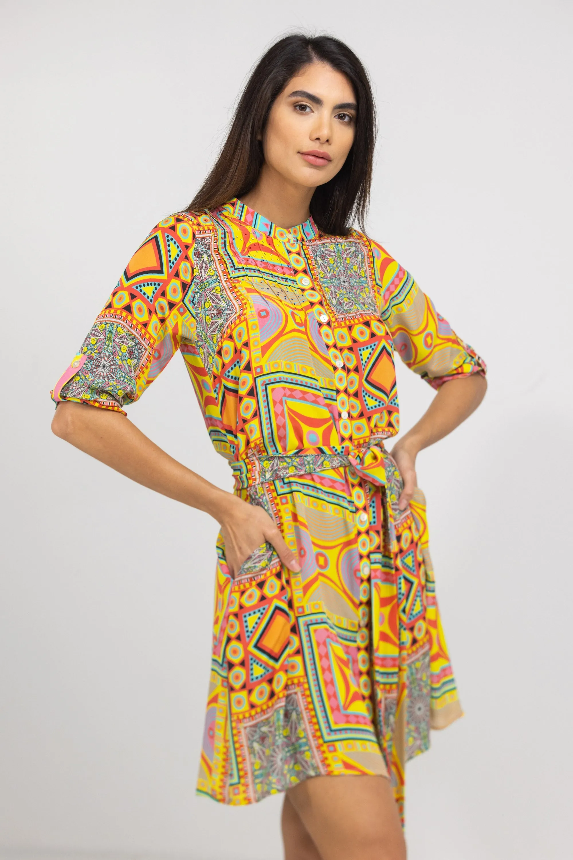 HOBART - PINTUCKS DRESS