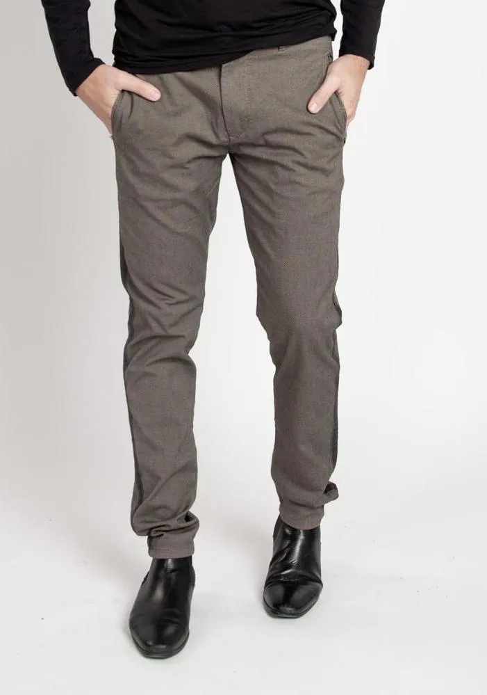Houndstooth Tuxedo Pants - Grey