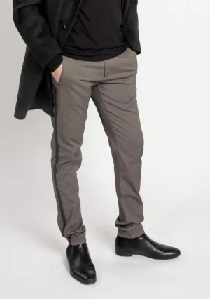 Houndstooth Tuxedo Pants - Grey