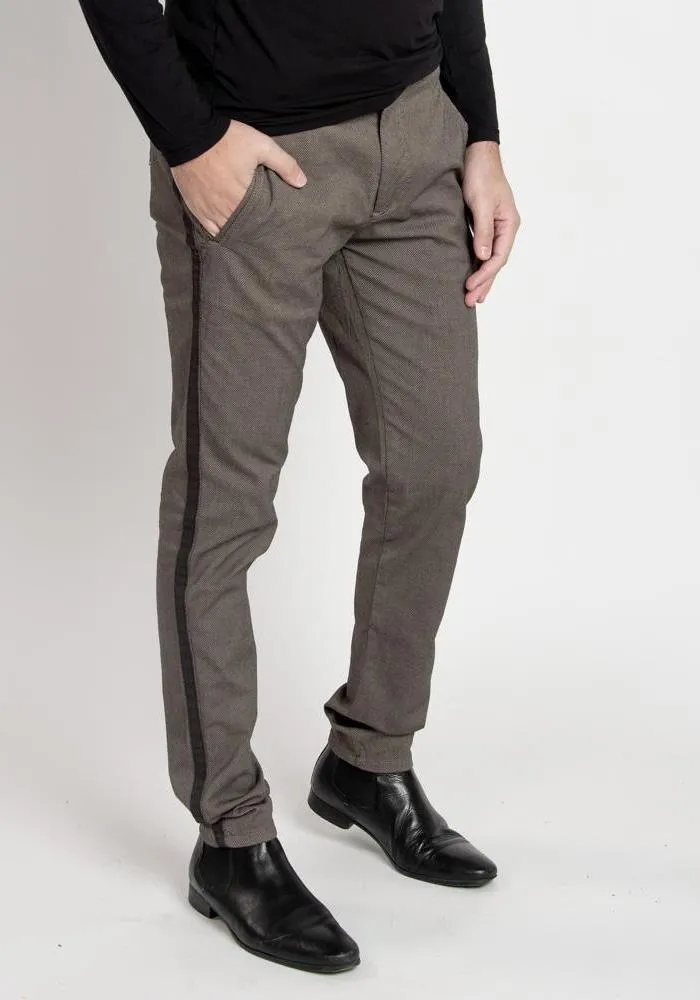 Houndstooth Tuxedo Pants - Grey