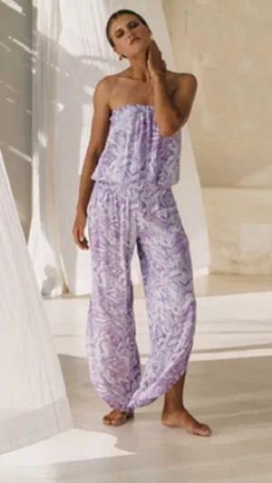 Khush Off Shoulder Seychelle Jumpsuit - Swirl Lavender