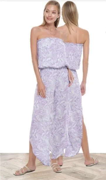 Khush Off Shoulder Seychelle Jumpsuit - Swirl Lavender
